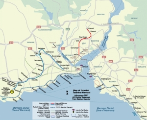 Турция Карта на градски транспорт в Истанбул, схема